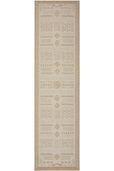 Patio Ziggy Cream Natural Modern Indoor Outdoor Flatweave Hallway Runner Rug
